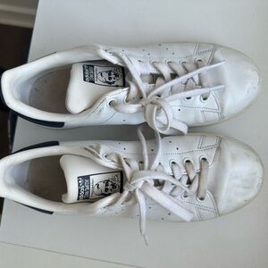 Adidas Stan Smith White and Navy Sneakers